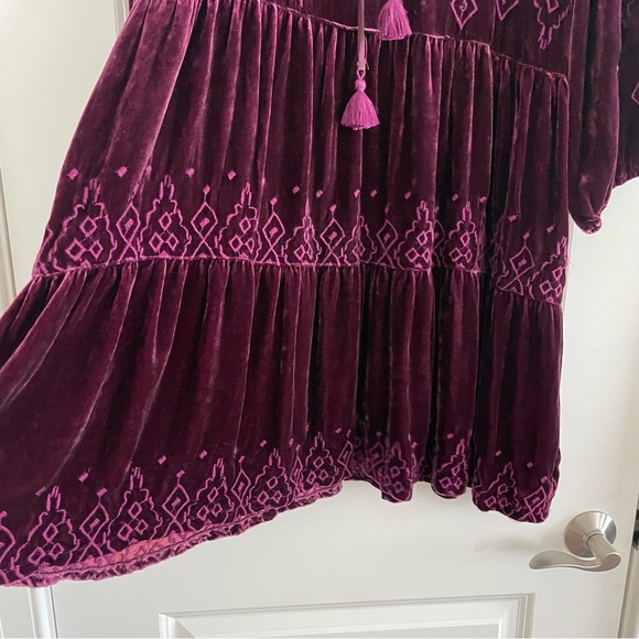 Johnny Was Ivey Velvet Field Tiered Dress Embroidery Dress Size M - Picture 14 of 16